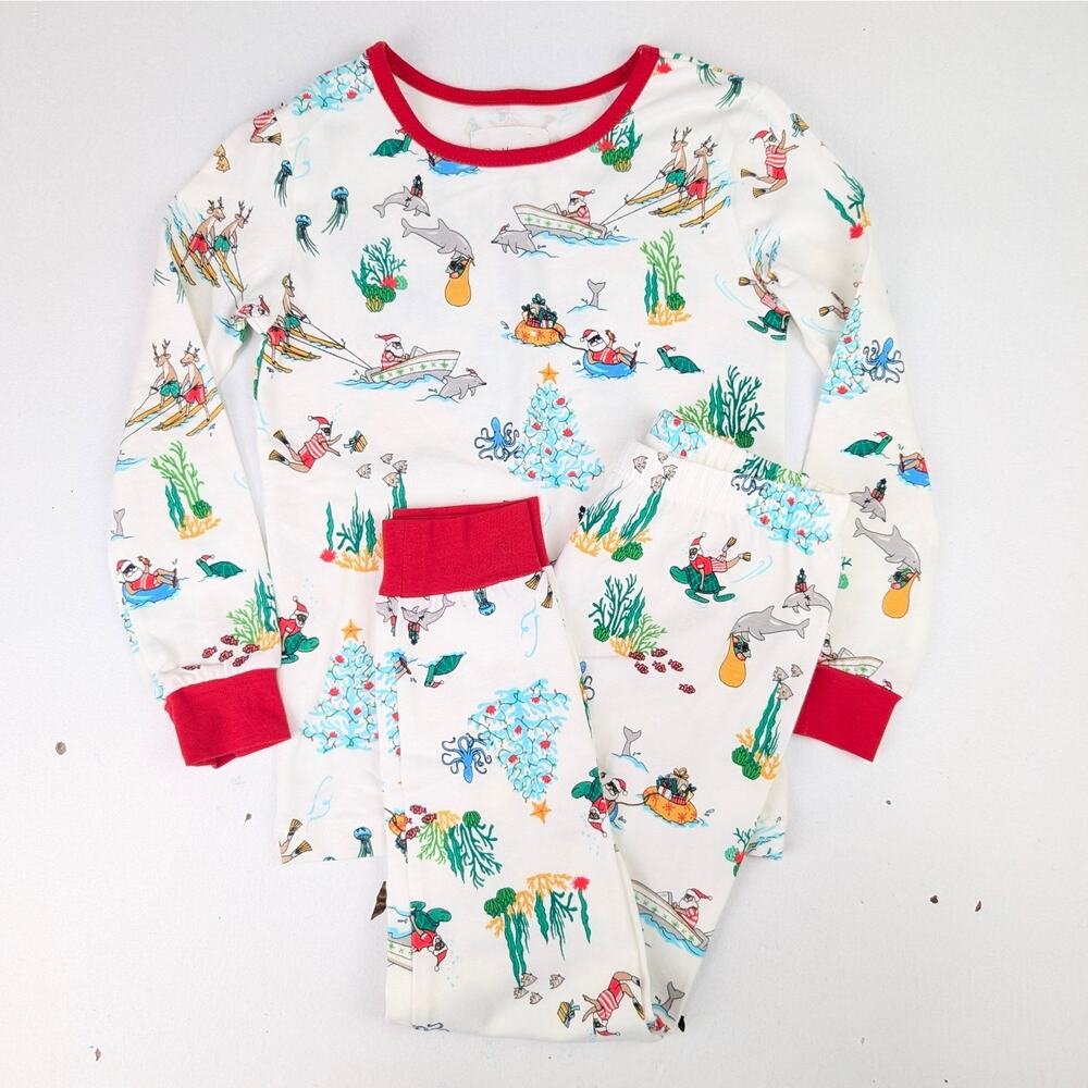 BedHead PJ's Youth 5T Ocean Life Santa Pajamas